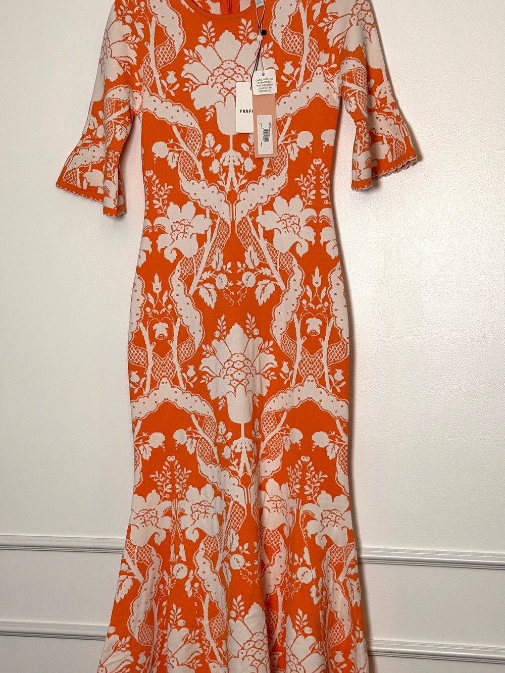 Alice McCall NWT Sittin Pretty Midi Mermaid Style Bold Orange Print US size 4 - Picture 8 of 16